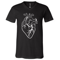 Anatomical Heart Cardiac Nurse V-Neck T-Shirt