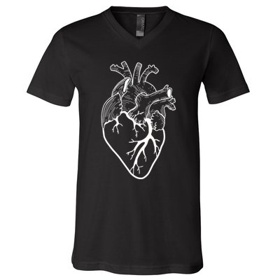 Anatomical Heart Cardiac Nurse V-Neck T-Shirt