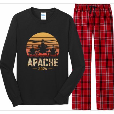 Apache Helicopters Christmas Vformation Sunset Military Great Gift Long Sleeve Pajama Set