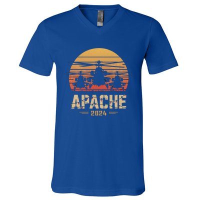 Apache Helicopters Christmas Vformation Sunset Military Great Gift V-Neck T-Shirt