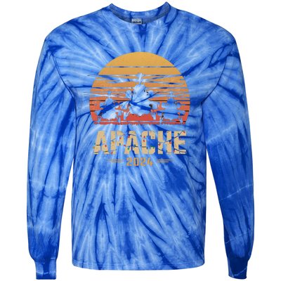 Apache Helicopters Christmas Vformation Sunset Military Great Gift Tie-Dye Long Sleeve Shirt