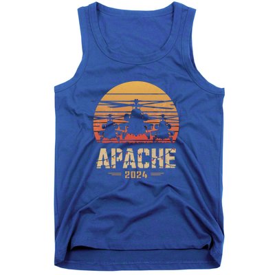 Apache Helicopters Christmas Vformation Sunset Military Great Gift Tank Top