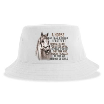 A Horse can hear a human heartbeat Horses mirrors of souls Sustainable Bucket Hat