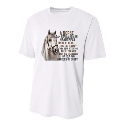 A Horse can hear a human heartbeat Horses mirrors of souls Youth Performance Sprint T-Shirt