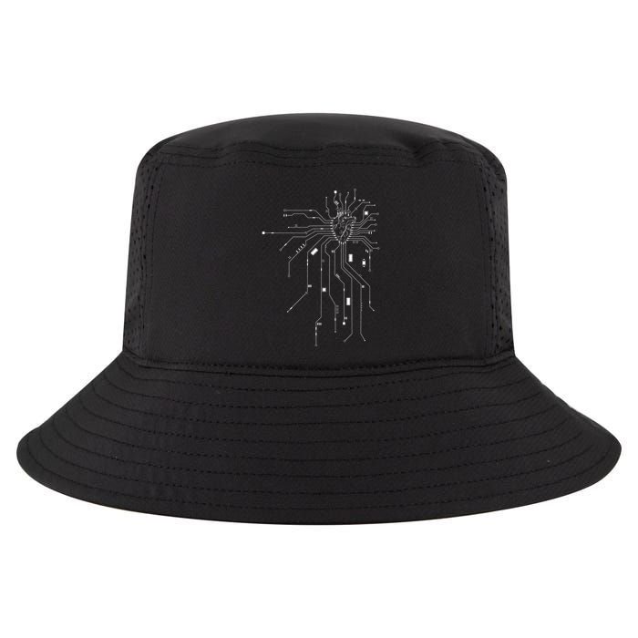 Anatomical Heart Cpu Processor Pcb Board Computer Programmer Gift Cool Comfort Performance Bucket Hat
