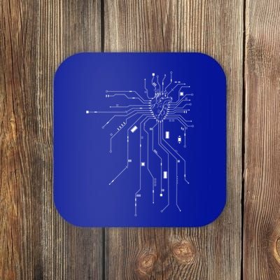 Anatomical Heart Cpu Processor Pcb Board Computer Programmer Gift Coaster