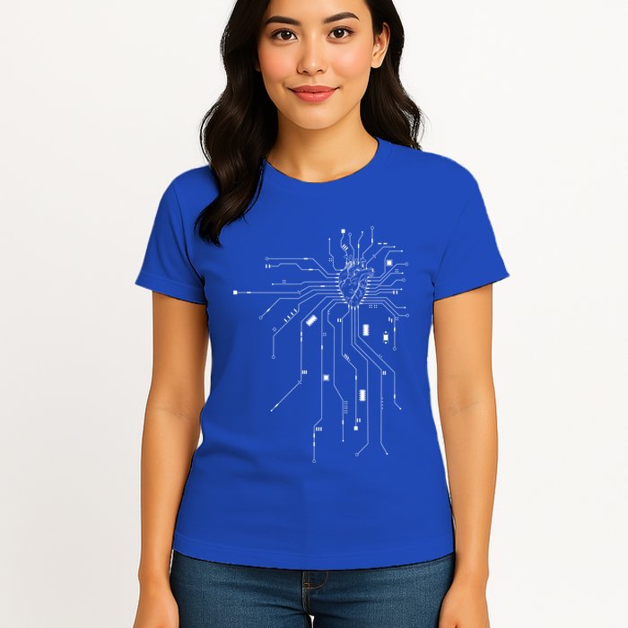 Anatomical Heart Cpu Processor Pcb Board Computer Programmer Gift Women's T-Shirt