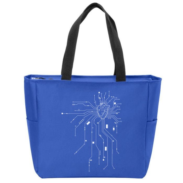 Anatomical Heart Cpu Processor Pcb Board Computer Programmer Gift Zip Tote Bag