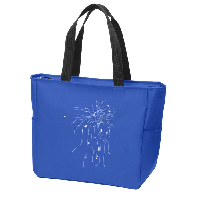 Anatomical Heart Cpu Processor Pcb Board Computer Programmer Gift Zip Tote Bag