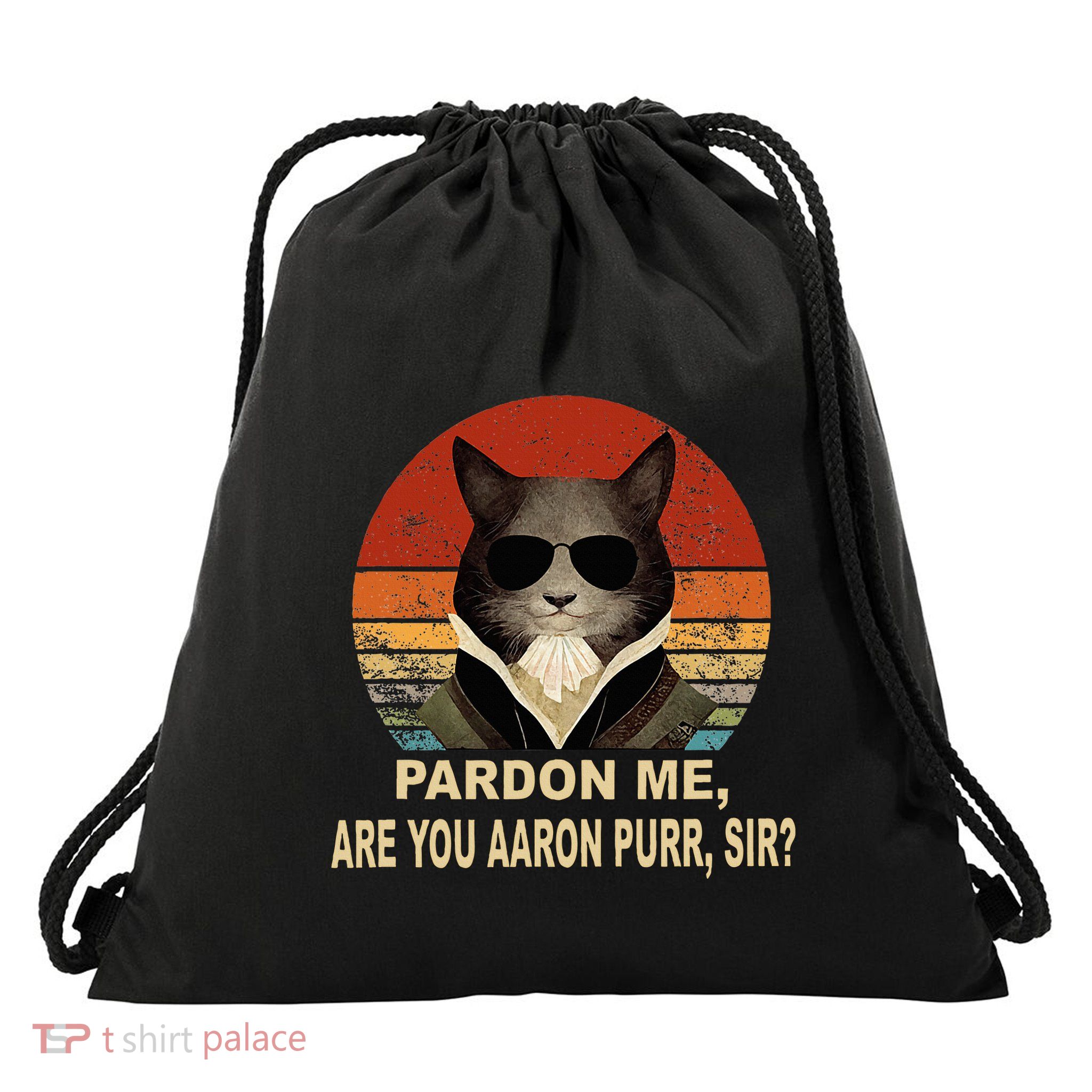 Alexander Hamilton Cat Drawstring Bag