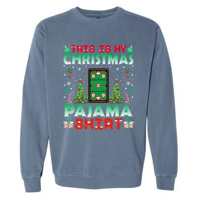 Air Hockey Christmas Pajama Gift Christmas Holiday Funny Gift Garment-Dyed Sweatshirt