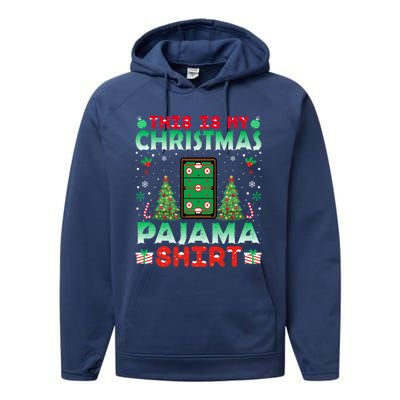 Air Hockey Christmas Pajama Gift Christmas Holiday Funny Gift Performance Fleece Hoodie