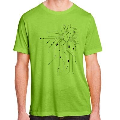 Anatomical Heart CPU Processor PCB Board Computer Programmer Adult ChromaSoft Performance T-Shirt