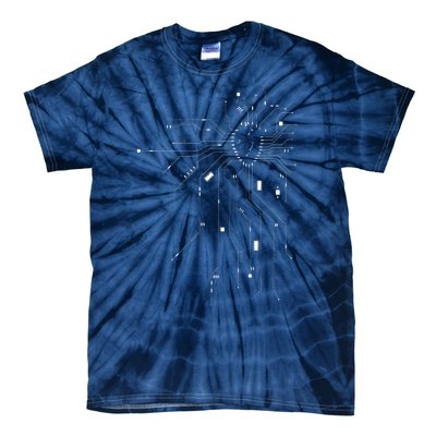 Anatomical Heart CPU Processor PCB Board Computer Programmer Tie-Dye T-Shirt