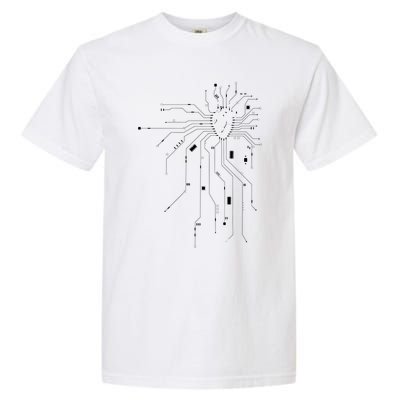 Anatomical Heart CPU Processor PCB Board Computer Programmer Garment-Dyed Heavyweight T-Shirt