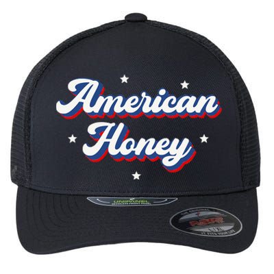 American Honey Cute Retro 4th of July Flexfit Unipanel Trucker Cap