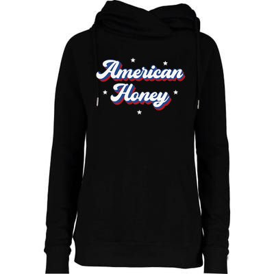 American Honey Cute Retro 4th of July Womens Funnel Neck Pullover Hood