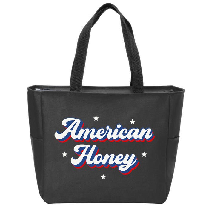 American Honey Cute Retro 4th of July Zip Tote Bag