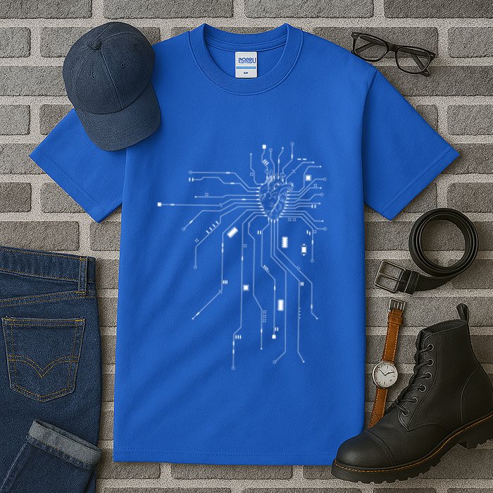Anatomical Heart Cpu Processor Pcb Board Computer Programmer Tall T-Shirt