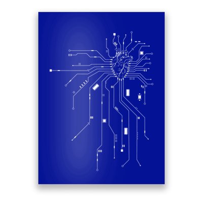 Anatomical Heart Cpu Processor Pcb Board Computer Programmer Poster