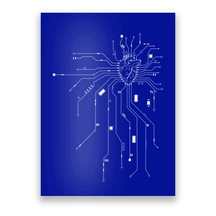 Anatomical Heart Cpu Processor Pcb Board Computer Programmer Poster