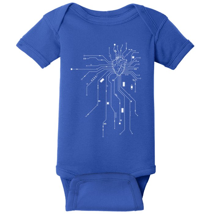 Anatomical Heart Cpu Processor Pcb Board Computer Programmer Baby Bodysuit
