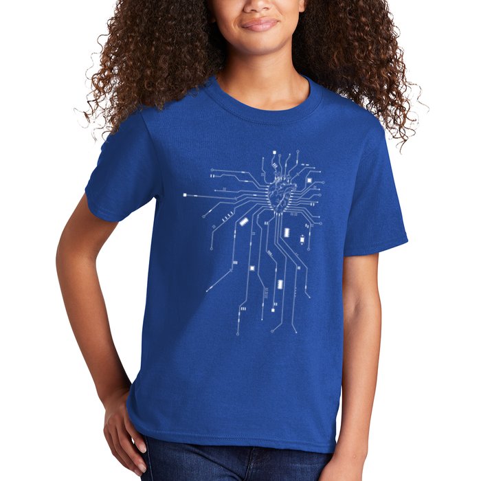 Anatomical Heart Cpu Processor Pcb Board Computer Programmer Kids T-Shirt