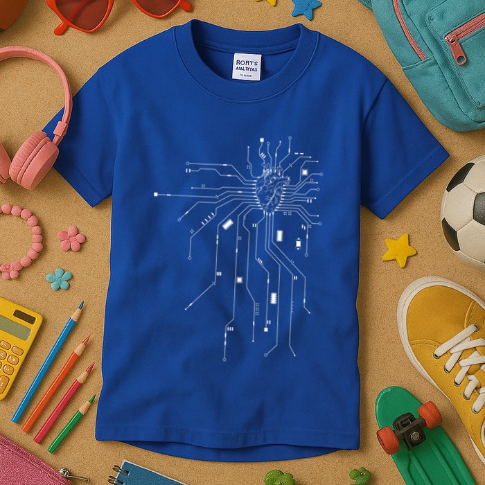 Anatomical Heart Cpu Processor Pcb Board Computer Programmer Kids T-Shirt