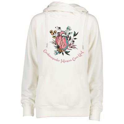 Anatomical Heart Cvicu Cardiovascular Intensive Care Unit Womens Funnel Neck Pullover Hood