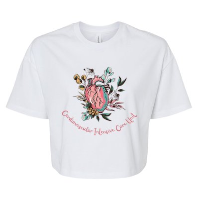 Anatomical Heart Cvicu Cardiovascular Intensive Care Unit Bella+Canvas Jersey Crop Tee