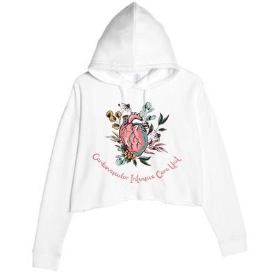 Anatomical Heart Cvicu Cardiovascular Intensive Care Unit Crop Fleece Hoodie