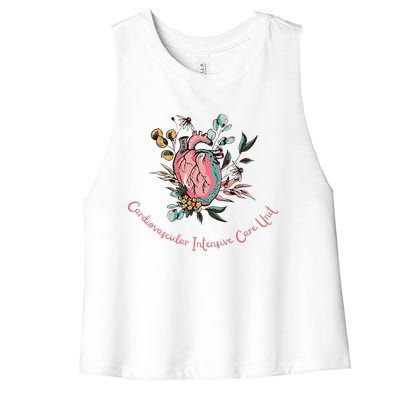 Anatomical Heart Cvicu Cardiovascular Intensive Care Unit Women's Racerback Cropped Tank