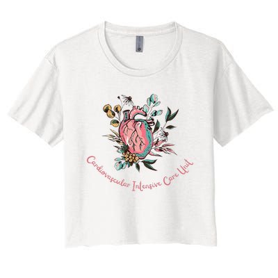 Anatomical Heart Cvicu Cardiovascular Intensive Care Unit Women's Crop Top Tee