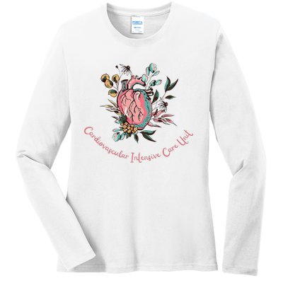 Anatomical Heart Cvicu Cardiovascular Intensive Care Unit Ladies Long Sleeve Shirt