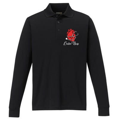 Anatomical Heart Cardiac Nurse Parts Of Heart Cardiac Nurse Cool Gift Performance Long Sleeve Polo