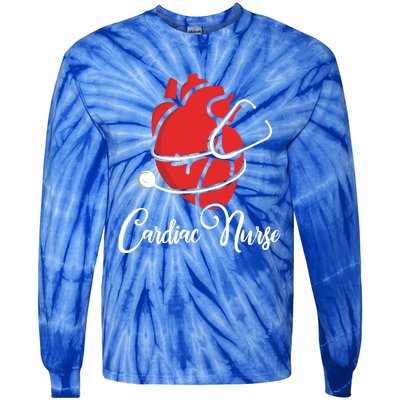 Anatomical Heart Cardiac Nurse Parts Of Heart Cardiac Nurse Cool Gift Tie-Dye Long Sleeve Shirt