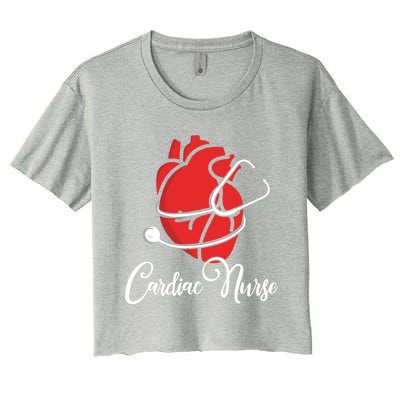 Anatomical Heart Cardiac Nurse Parts Of Heart Cardiac Nurse Cool Gift Women's Crop Top Tee