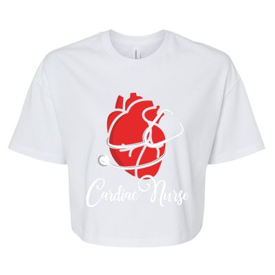 Anatomical Heart Cardiac Nurse Parts Of Heart Cardiac Nurse Cool Gift Bella+Canvas Jersey Crop Tee