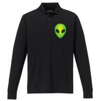 Alien Head Colorful Alien Rave Performance Long Sleeve Polo