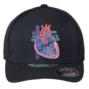 Anatomy Heart Cardiac Anatomy Medical Science School Gift Flexfit Unipanel Trucker Cap