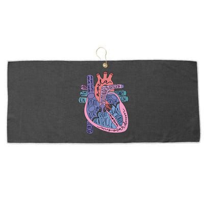 Anatomy Heart Cardiac Anatomy Medical Science School Gift Large Microfiber Waffle Golf Towel