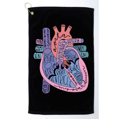 Anatomy Heart Cardiac Anatomy Medical Science School Gift Platinum Collection Golf Towel