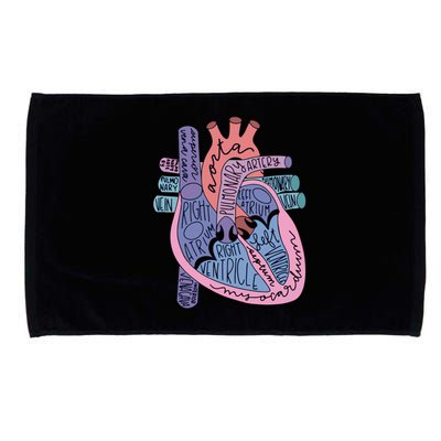 Anatomy Heart Cardiac Anatomy Medical Science School Gift Microfiber Hand Towel