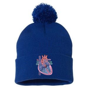 Anatomy Heart Cardiac Anatomy Medical Science School Gift Pom Pom 12in Knit Beanie