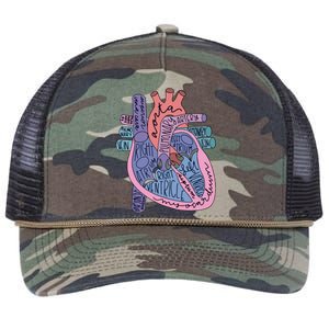 Anatomy Heart Cardiac Anatomy Medical Science School Gift Retro Rope Trucker Hat Cap