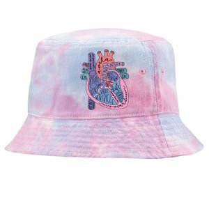 Anatomy Heart Cardiac Anatomy Medical Science School Gift Tie-Dyed Bucket Hat