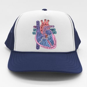 Anatomy Heart Cardiac Anatomy Medical Science School Gift Trucker Hat