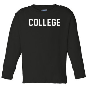 Animal House College Toddler Long Sleeve Shirt