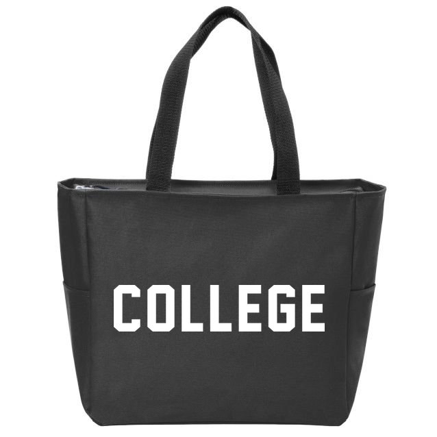 College Logo Zip Tote Bag