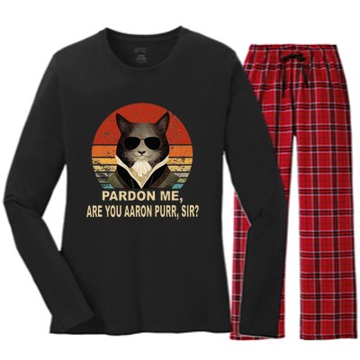 Alexander Hamilton Cat Women's Long Sleeve Flannel Pajama Set 